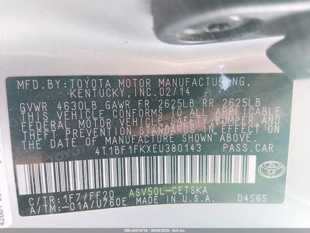Toyota CAMRY SE 2014 4T1BF1FKXEU380143 Image 9