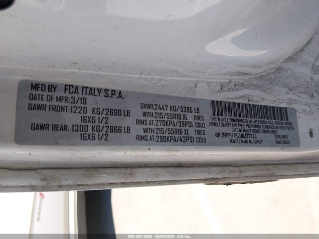 Aukcja sprzedaży 2018 Ram Promaster City Tradesman, vin: ZFBERFAB2J6J32323, numer aukcji: 45314805