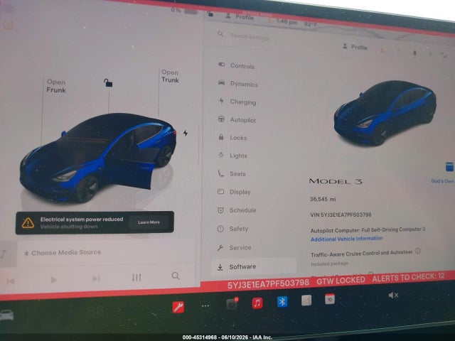 Продажа на аукционе авто 2023 Tesla Model 3 Rear-wheel Drive, vin: 5YJ3E1EA7PF503798, номер лота: 45314968