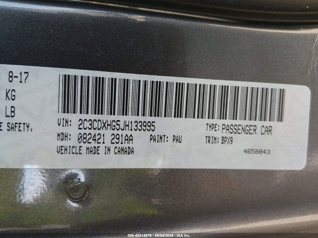 Dodge Charger Sxt Plus Rwd 2018 2C3CDXHG5JH133995 Image 9