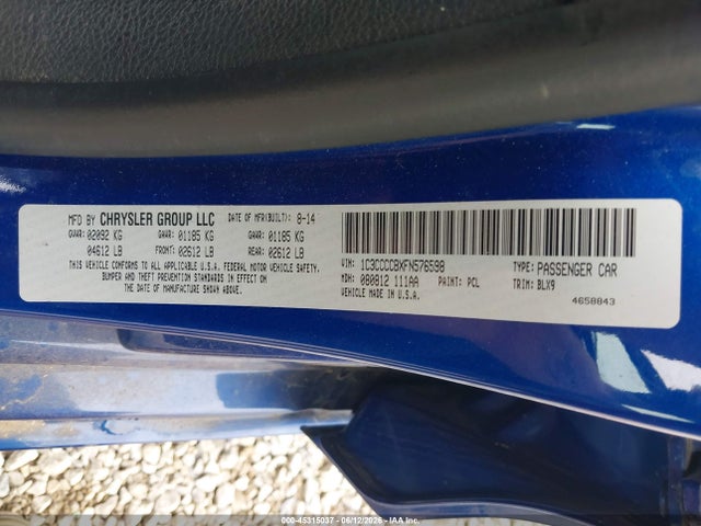 Aukcja sprzedaży 2015 Chrysler 200 C, vin: 1C3CCCCBXFN576598, numer aukcji: 45315037