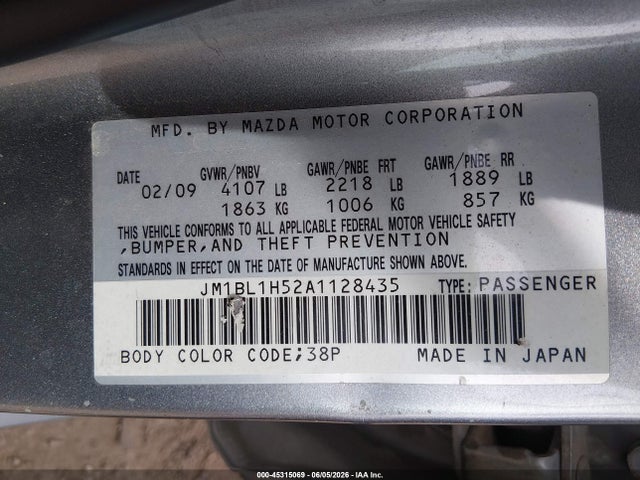 Aukcja sprzedaży 2010 Mazda Mazda3 S Sport, vin: JM1BL1H52A1128435, numer aukcji: 45315069