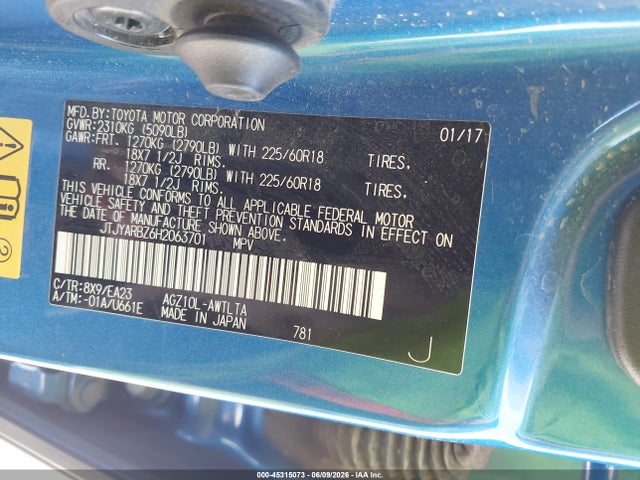 Продажа на аукционе авто 2017 Lexus Nx 200t, vin: JTJYARBZ6H2063701, номер лота: 45315073