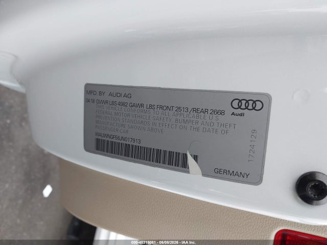 WAUWNGF56JN017913 Audi A5 2.0t Premium