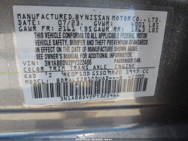 Nissan Sentra Sr Xtronic Cvt 2023 3N1AB8DV2PY322466 Image 9