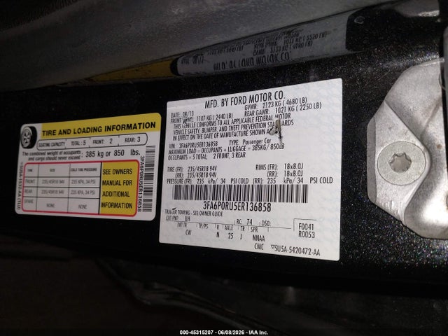 Ford Fusion Hybrid Titanium 2014 3FA6P0RU5ER136858 Image 9