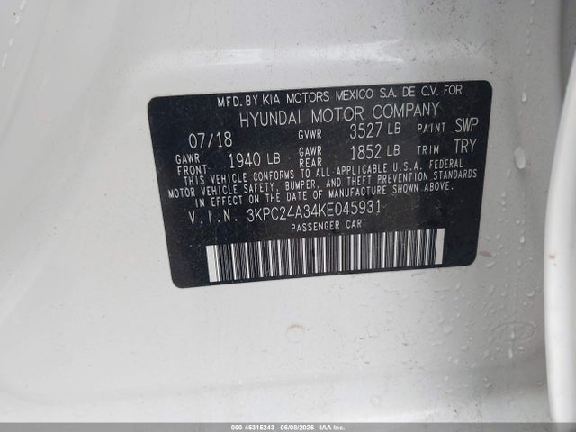 Hyundai Accent Sel 2019 3KPC24A34KE045931 Image 9