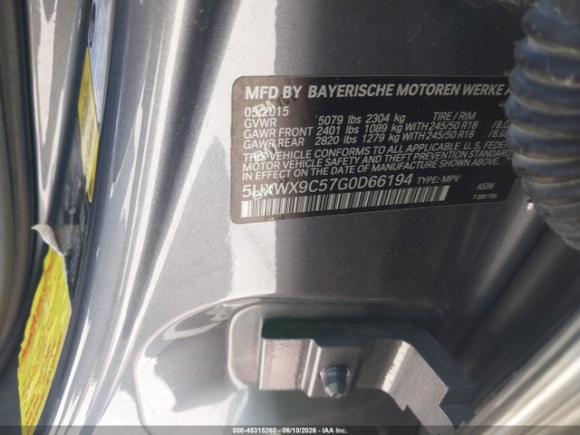 BMW X3 Xdrive28i 2016 5UXWX9C57G0D66194 Image 9