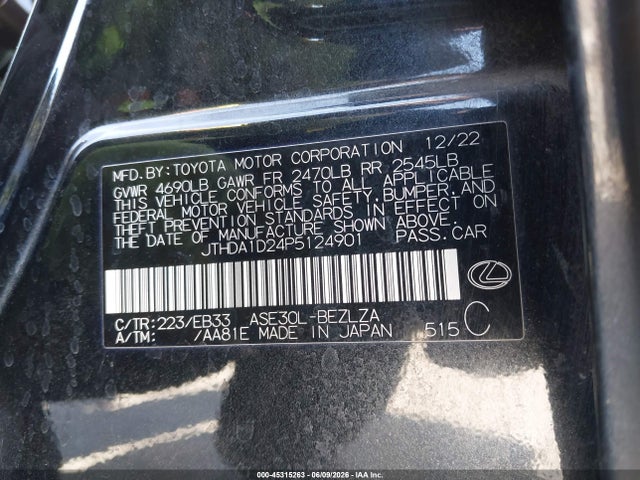 Lexus IS 300 2023 JTHDA1D24P5124901 Image 9