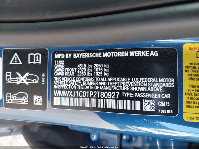 2023 Mini Clubman Cooper S მანქანა იყიდება აუქციონზე, vin: WMWXJ1C01P2T80927, აუქციონის ნომერი: 45315307