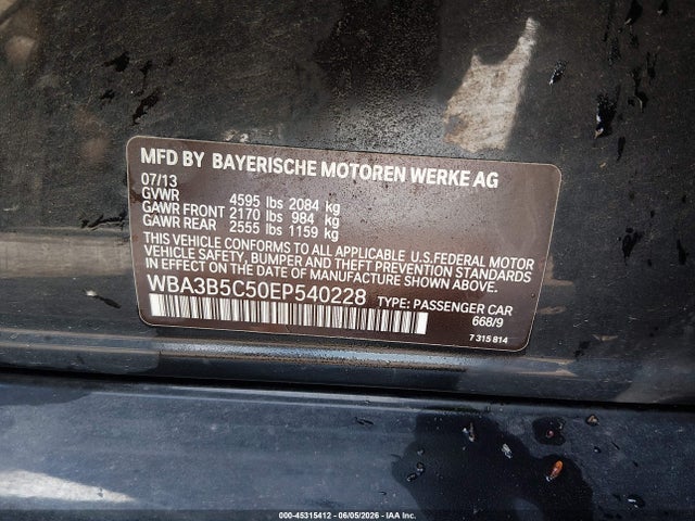 Aukcja sprzedaży 2014 Bmw 328i Xdrive, vin: WBA3B5C50EP540228, numer aukcji: 45315412