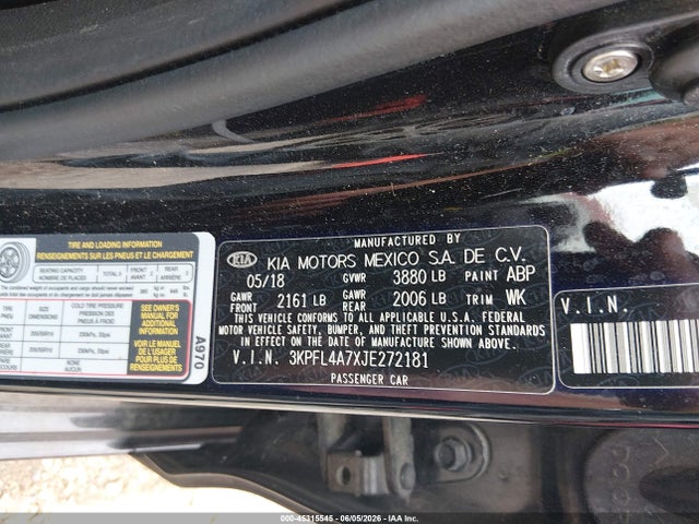 KIA FORTE S 2018 3KPFL4A7XJE272181 Image 9