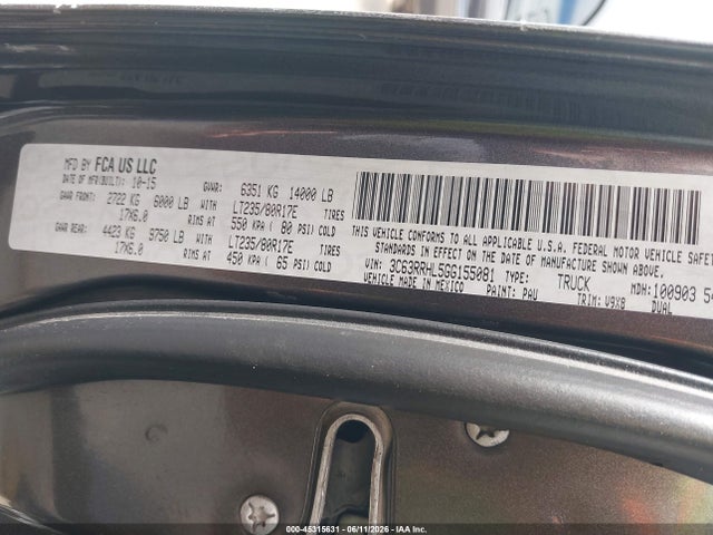Продаж на аукціоні авто 2016 Ram 3500 Slt, vin: 3C63RRHL5GG155081, номер лоту: 45315631