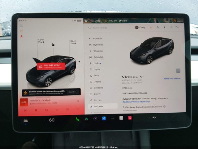 Aukcja sprzedaży 2023 Tesla Model Y Awd/long Range Dual Motor All-wheel Drive, vin: 7SAYGDEE0PF604009, numer aukcji: 45315767