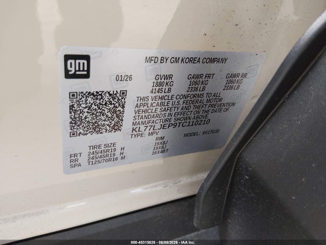 KL77LJEP9TC110210 Chevrolet Trax Fwd 2rs
