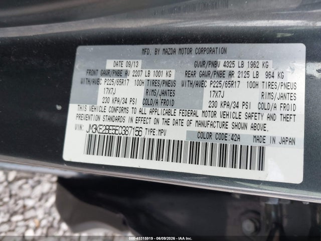 Aukcja sprzedaży 2014 Mazda Cx-5 Sport, vin: JM3KE2BE5E0387156, numer aukcji: 45315919
