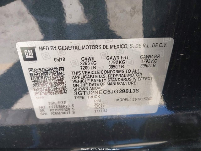 GMC Sierra 1500 Slt 2018 3GTU2NEC5JG398136 Image 9