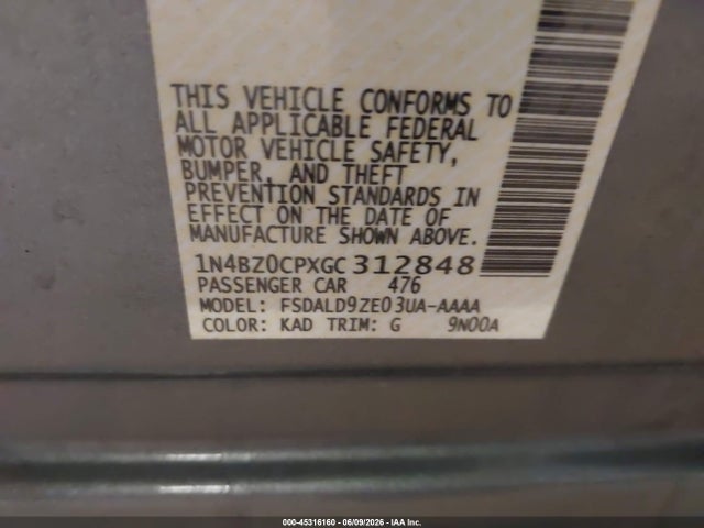 1N4BZ0CPXGC312848 Nissan Leaf S/sl/sv