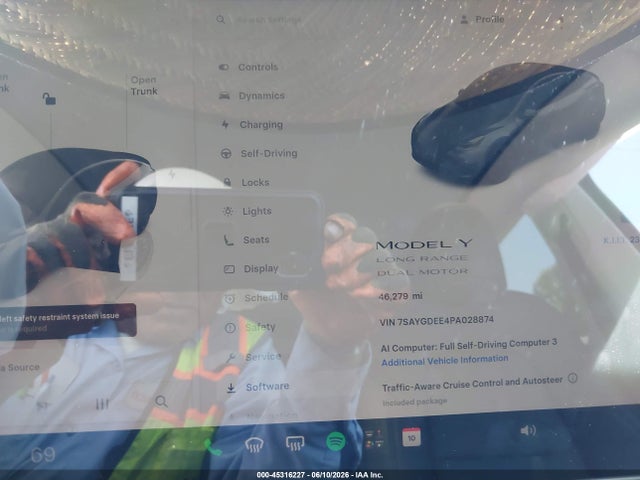 Aukcja sprzedaży 2023 Tesla Model Y, vin: 7SAYGDEE4PA028874, numer aukcji: 45316227