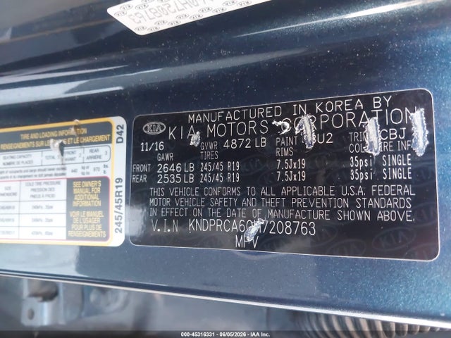 KNDPRCA60H7208763 KIA Sportage Sx Turbo