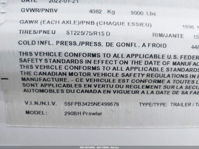 Heartland Rv Other 2022 5SFPB3425NE499679 Image 9