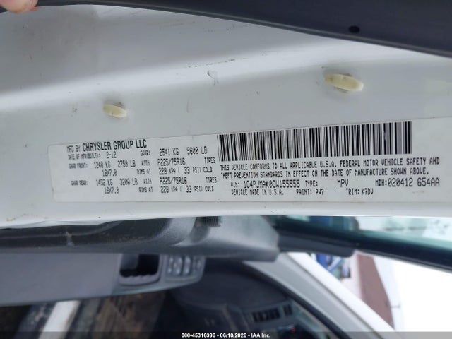 Aukcja sprzedaży 2012 Jeep Liberty Sport, vin: 1C4PJMAK0CW155555, numer aukcji: 45316396