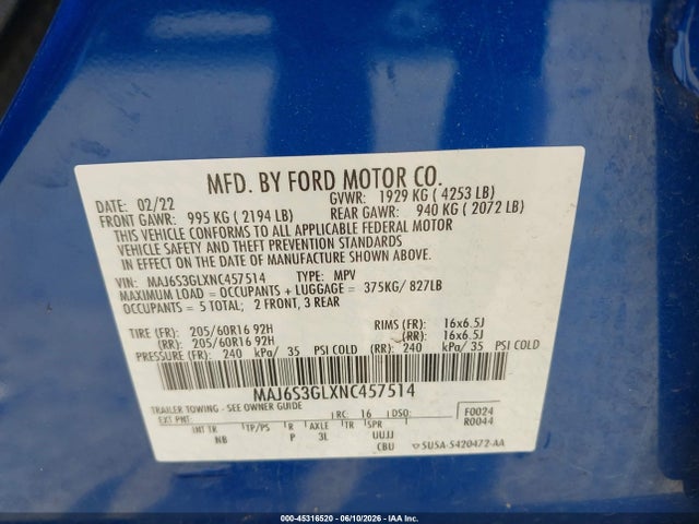 Ford Ecosport Se 2022 MAJ6S3GLXNC457514 Image 9