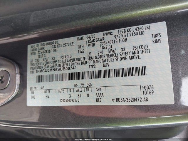 Ford Escape St-line 2025 1FMCU0MN5SUB00741 Image 9