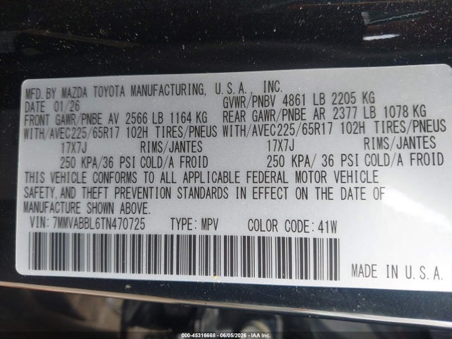 Продажа на аукционе авто 2026 Mazda Cx-50 2.5 S Preferred, vin: 7MMVABBL6TN470725, номер лота: 45316668