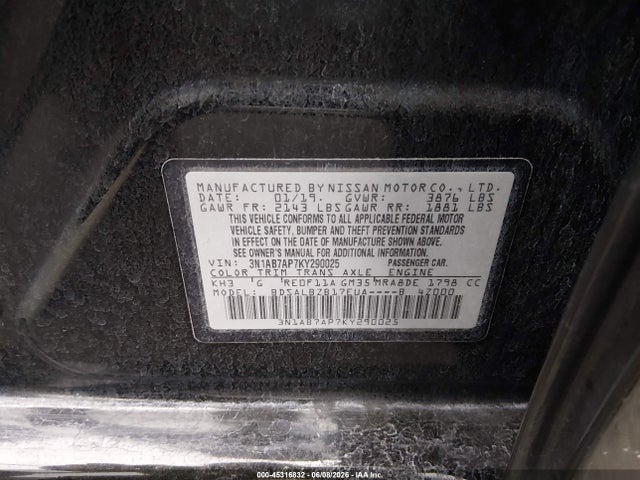 Nissan SENTRA S 2019 3N1AB7AP7KY290025 Image 9