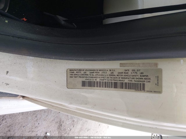 Aukcja sprzedaży 2007 Volkswagen New Beetle Triple White, vin: 3VWFF31Y97M419662, numer aukcji: 45316861
