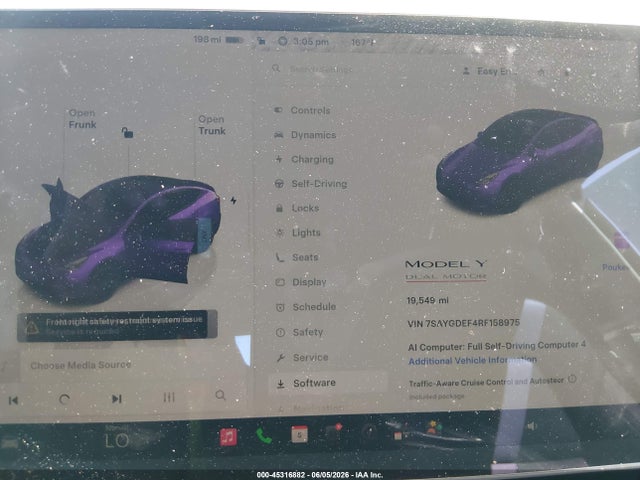 45316882 :رقم المزاد ، 7SAYGDEF4RF158975 vin ، 2024 Tesla Model Y Performance Dual Motor All-wheel Drive مزاد بيع