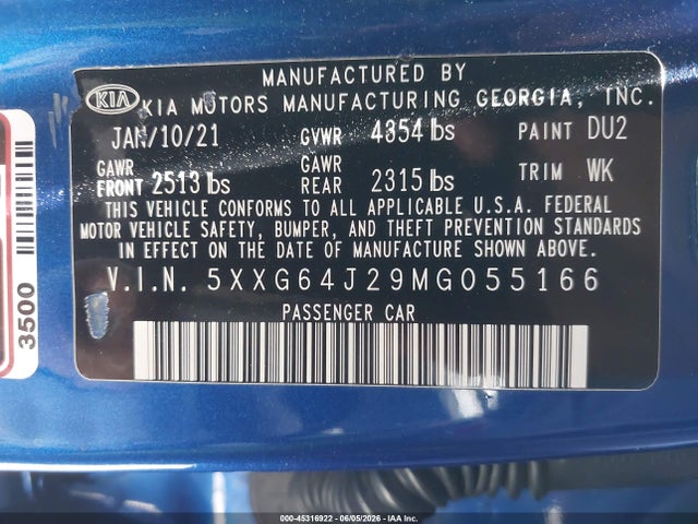 KIA K5 Gt-line 2021 5XXG64J29MG055166 Image 9