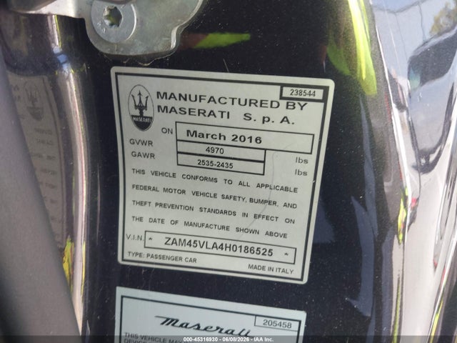 ZAM45VLA4H0186525 Maserati Granturismo Mc/mc Centennial/sport