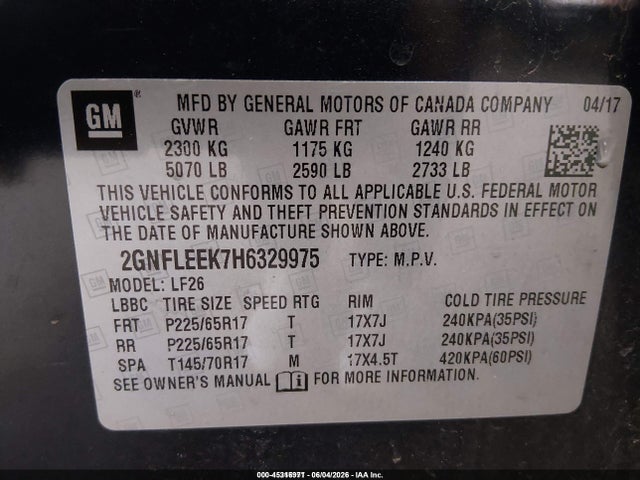 2GNFLEEK7H6329975 Chevrolet EQUINOX LS