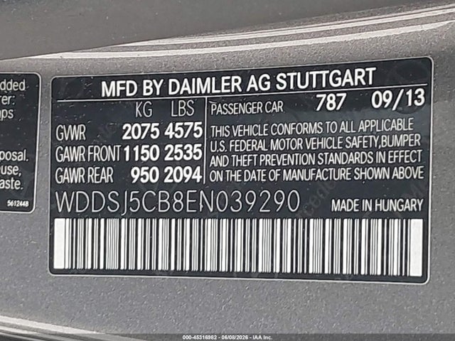 Продаж на аукціоні авто 2014 Mercedes-benz Cla 45 Amg 4matic, vin: WDDSJ5CB8EN039290, номер лоту: 45316982