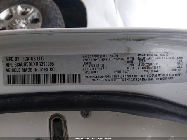 Aukcja sprzedaży 2024 Ram 2500 Big Horn  4x4 6'4 Box, vin: 3C6UR5DLXRG390095, numer aukcji: 45317086