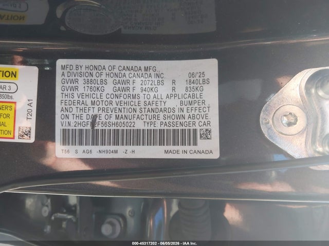 2HGFE2F56SH605022 Honda Civic Sport