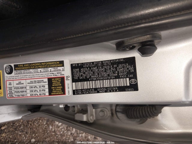 Aukcja sprzedaży 2012 Toyota Camry Se V6, vin: 4T1BK1FK8CU019194, numer aukcji: 45317209