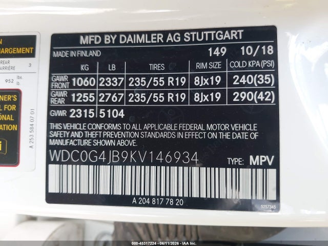 WDC0G4JB9KV146934 Mercedes-Benz GLC 300