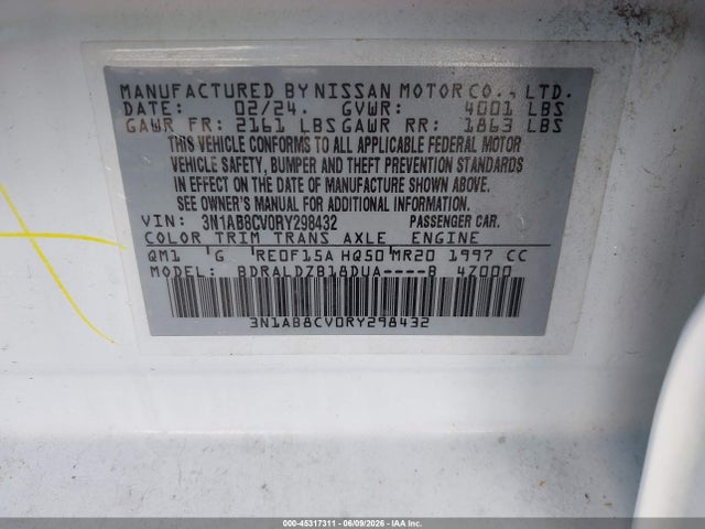 3N1AB8CV0RY298432 Nissan Sentra Sv Xtronic Cvt