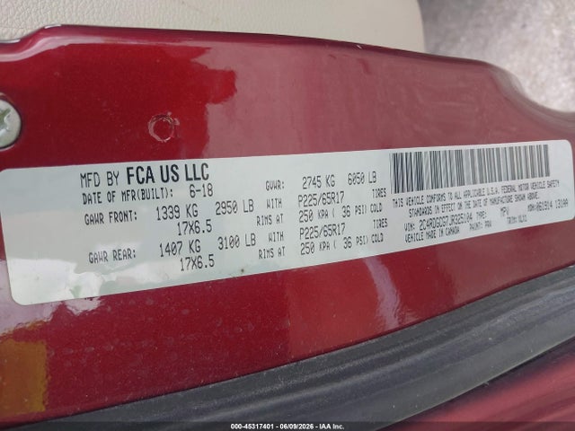 Dodge Grand Caravan Sxt 2018 2C4RDGCG7JR325104 Image 9