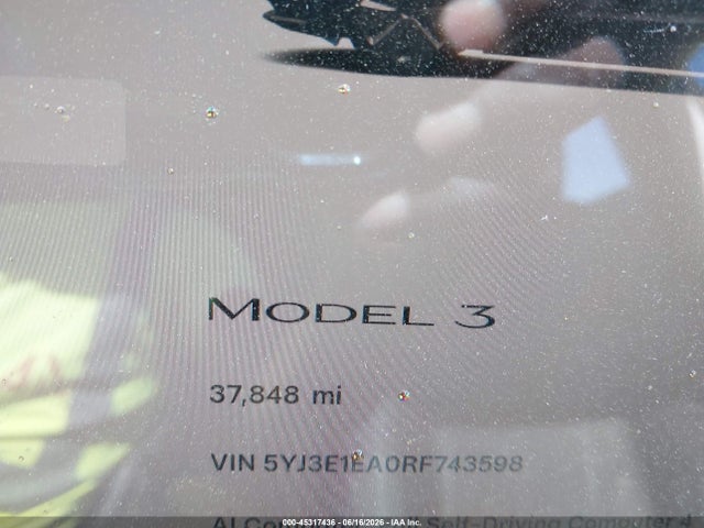 Aukcja sprzedaży 2024 Tesla Model 3 Long Range Dual Motor All-wheel Drive/rear-wheel Drive, vin: 5YJ3E1EA0RF743598, numer aukcji: 45317436