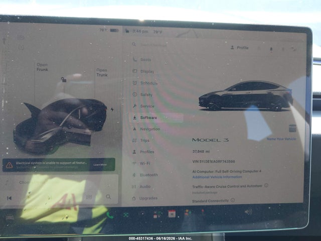 Aukcja sprzedaży 2024 Tesla Model 3 Long Range Dual Motor All-wheel Drive/rear-wheel Drive, vin: 5YJ3E1EA0RF743598, numer aukcji: 45317436