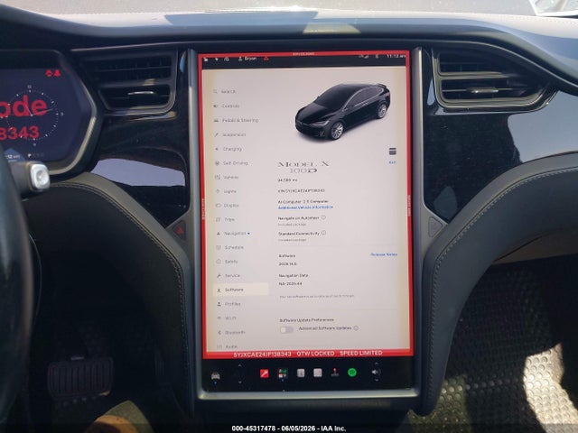 45317478 :رقم المزاد ، 5YJXCAE24JF138343 vin ، 2018 Tesla Model X 100d/75d/p100d مزاد بيع