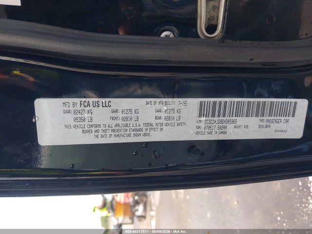 Продажа на аукционе авто 2016 Dodge Charger Sxt, vin: 2C3CDXJG9GH305965, номер лота: 45317511