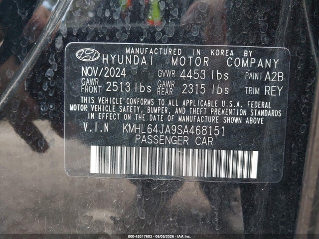 Aukcja sprzedaży 2025 Hyundai Sonata Sel, vin: KMHL64JA9SA468151, numer aukcji: 45317603