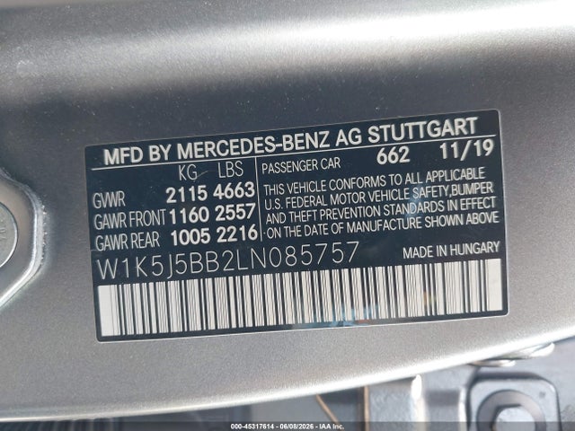 Aukcja sprzedaży 2020 Mercedes-benz Amg Cla 35 4matic, vin: W1K5J5BB2LN085757, numer aukcji: 45317614