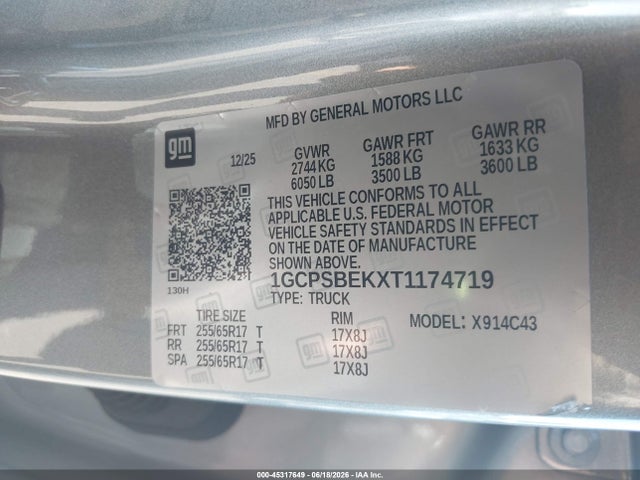 Chevrolet Colorado Wt 2026 1GCPSBEKXT1174719 Image 9