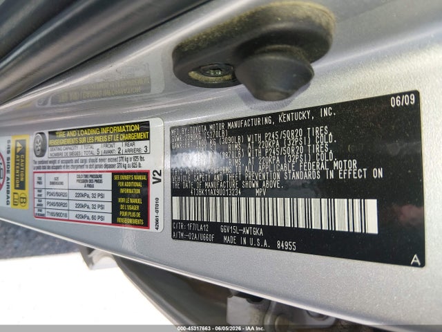 Aukcja sprzedaży 2009 Toyota Venza Base V6, vin: 4T3BK11AX9U013234, numer aukcji: 45317663